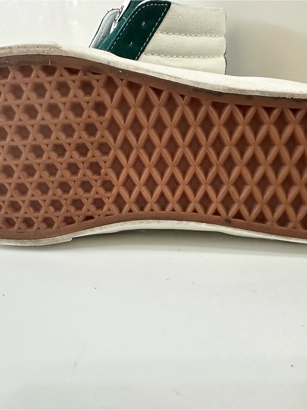 Vans Dark Green & White High-Top Suede Canvas Sneakers - Picture 4 of 4